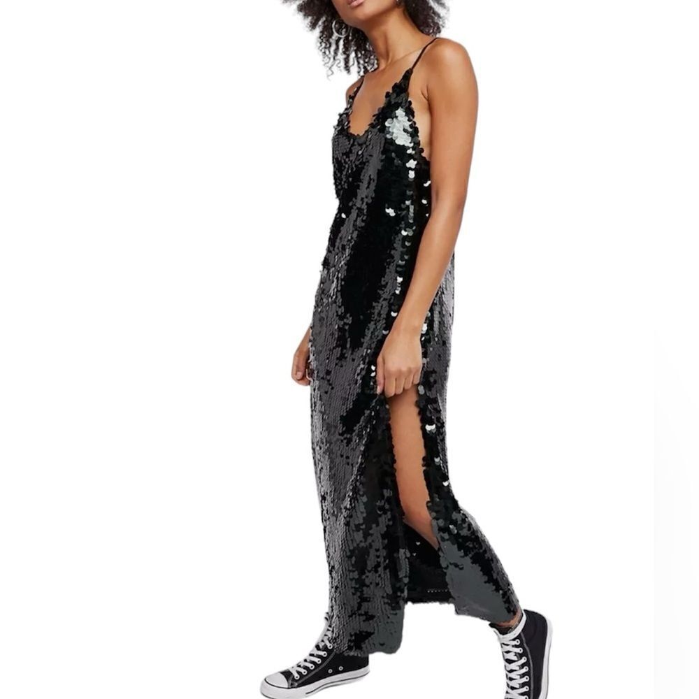 Free People Intimately Free Pailette Sequin Party Midi Dress Size XS